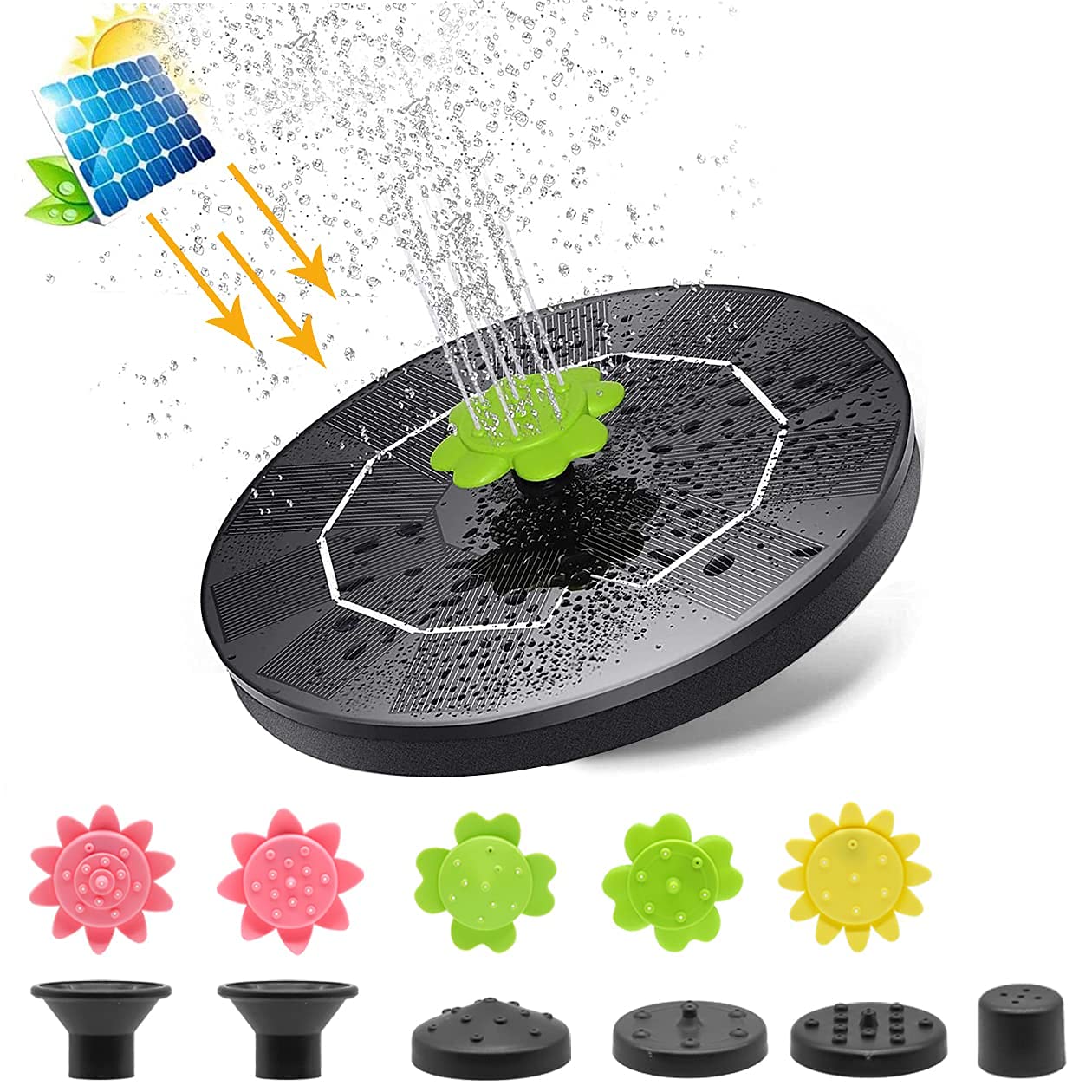 Verilux Solar Water Pump Solar Fountai for Garden with 11 Nozzles, Solar Power Water Fountain, Floating Fountain Pump for Bird Bath, Small Pond, Pool, Fish Tank,Garden Decoration Verilux Solar Water Pump Solar Fountai for Garden with 11 Nozzles, Solar Power Water Fountain, Floating Fountain Pump for Bird Bath, Small Pond, Pool, Fish Tank,Garden Decoration